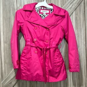 Girl’s Fuscia Hooded Raincoat